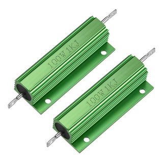 2 Resistencias De Carcasa De Aluminio 100w 1k Ohm Bobinadas 2 Resistencias De Carcasa De Aluminio 100w 1k Ohm Bobinadas