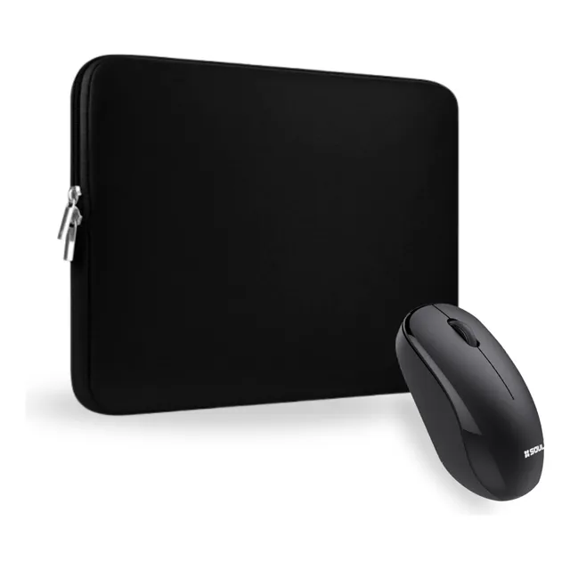 Funda Notebook Soul 15.6'' Ecocuero Negro Mouse Inalámbrico Negro 15.6