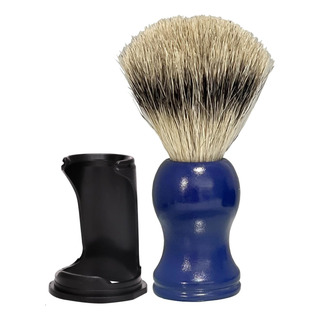 Pincel De Barba Pelo De Texugo Natural Barbear Com Suporte Pincel De Barba Pelo De Texugo Natural Barbear Com Suporte