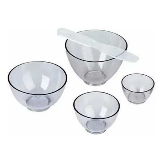 Kit 4 Cubetas Maleável + 2 Espátula Auxiliar Ogp Translúcida