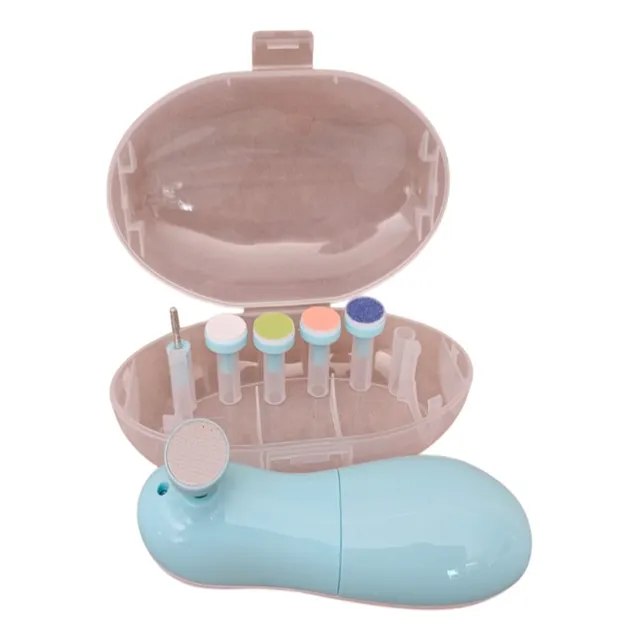 Lima De Uñas Eléctrica Para Bebés 6 En 1 Celeste