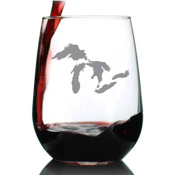 Lago Mapa Copa Vino Tallo Vaso S Regalo Arte Cristaleria