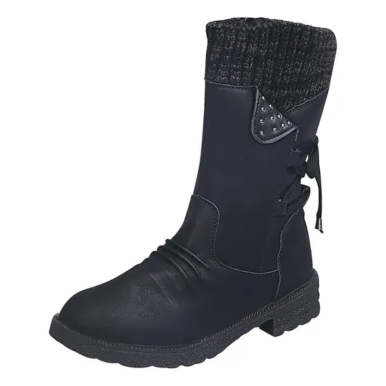 Botas Para Mujer, Botas Vaqueras Retro, Cálidas, Bajas,
