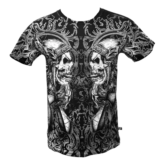 Vikingo Remera Algodon Premium Full Print Calavera