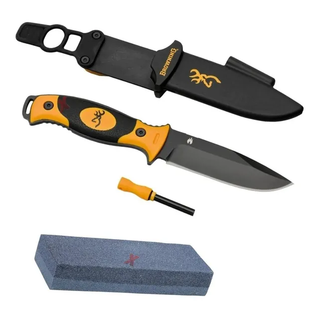 Cuchillo Táctico Supervivencia Con Pedernal + Piedra Afilar