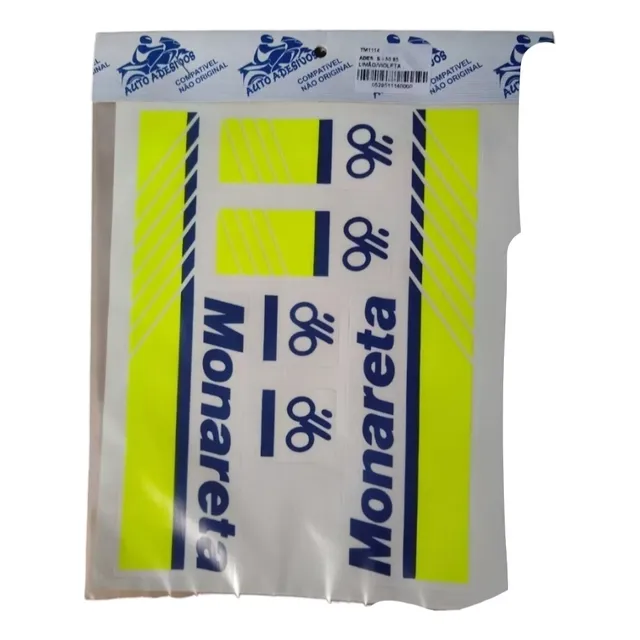 Kit Faixa Adesivo Mobyllete Monaretta S-50 S50 Limão/azul