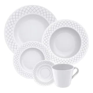 Aparelho De Jantar Ingrid Em Porcelana 20 Peças Cor Branco Tramontina Aparelho De Jantar Ingrid Em Porcelana 20 Peças Cor Branco Tramontina