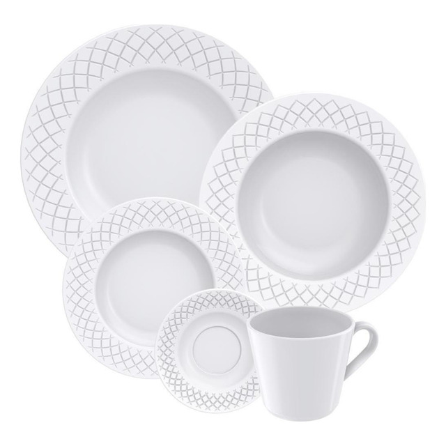 Aparelho De Jantar Ingrid Em Porcelana 20 Peças Cor Branco Tramontina Aparelho De Jantar Ingrid Em Porcelana 20 Peças Cor Branco Tramontina