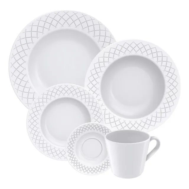 Aparelho De Jantar Ingrid Em Porcelana 20 Peças Cor Branco Tramontina Aparelho De Jantar Ingrid Em Porcelana 20 Peças Cor Branco Tramontina