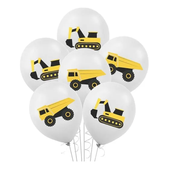 Globos Autos Excavadora Tractor Construcción Cotillón 