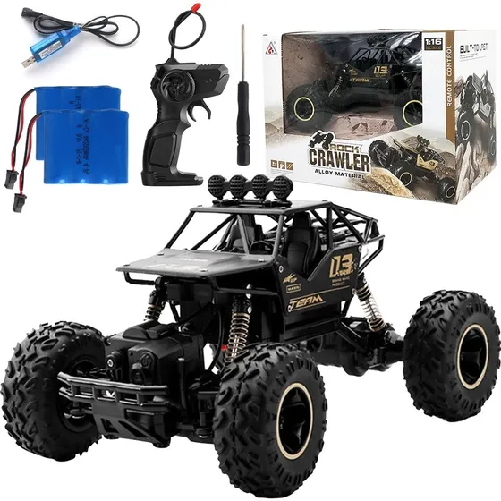 Juguete Carros Control Remoto Escalada 4x4 29cm 2 Baterías Color Negro Lumoku