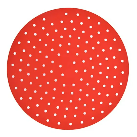 Tapete Antiadherente Redondo 20cm Para Cocina - Rojo.