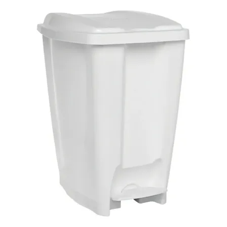 Lixeira Banheiro Externa Com Pedal 20 Litros Branca Branco