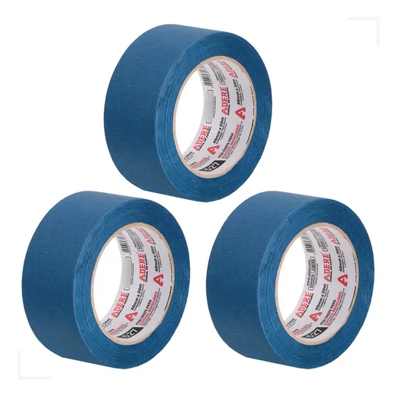 Kit 3 Fita Crepe Azul Pintura Imobiliária 527 48mmx50m