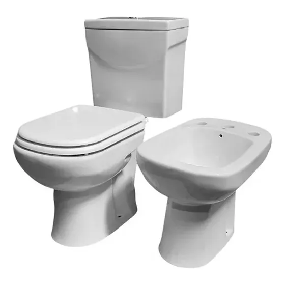 Inodoro Baño Pringles Con Deposito Dual Tapa Bidet Cuarzo