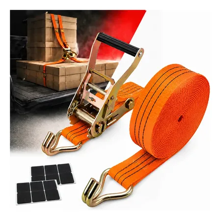 2 Kit Cintas Catraca Amarração Pequena 2t 5m Carga Reforçad Laranja