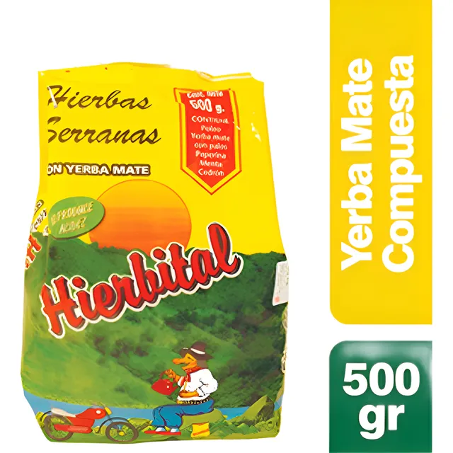 Yerba Mate Hierbital 500 Gr X 1 Ud Hierbas Serranas