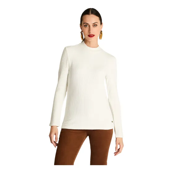 Polera Rib Cuello Mock Crudo Mujer Moda Invierno Hasta Xxxl