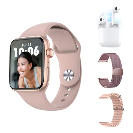 Smartwatch P/ iPhone 2025 Watch Pro Max Series 10 Amoled Gps Rose Silicone Rosa