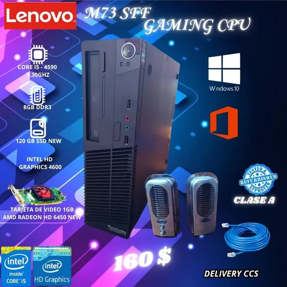 Cpu Lenovo Intel I5 De 4ta Gen 8gbram 120gbssd Tarj Vid Corn