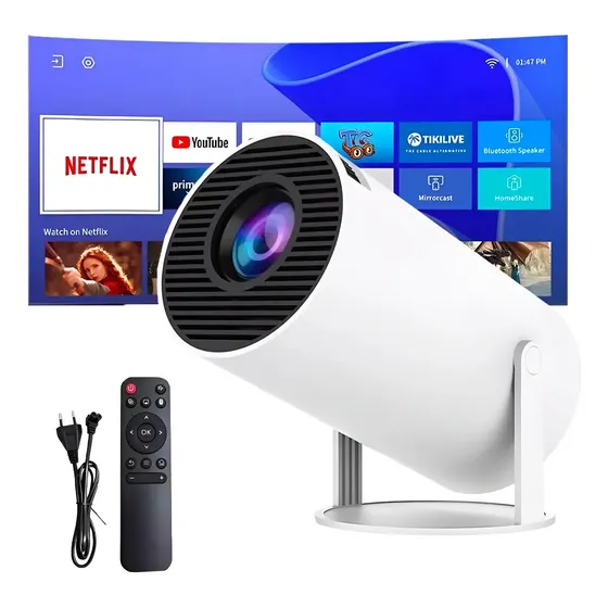 Projetor Portátil Hy30 Full Hd Top Profissional 4k Android