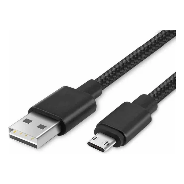 Cable Micro-usb Acordonado + Alta Calidad 3 Metros 3mt Vs Color Negro