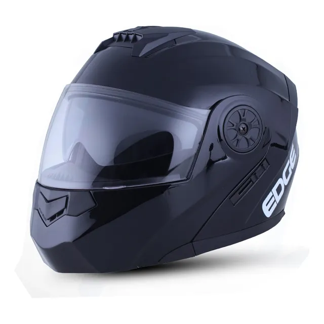 Casco Moto Integral Modular Edge Turbo 2 Solid Black Moto