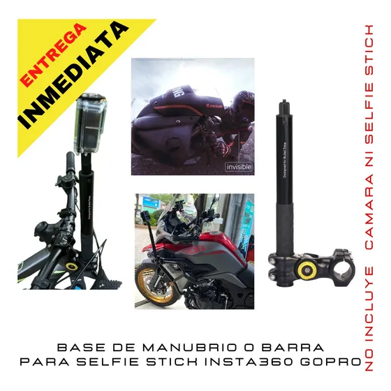 Soporte Base Manubrio Barra Moto Bici Carro Gopro Insta360