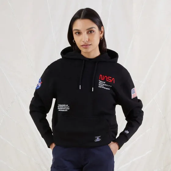 Canguro Con Capucha Hoodie Nasa Worm Alpha Original