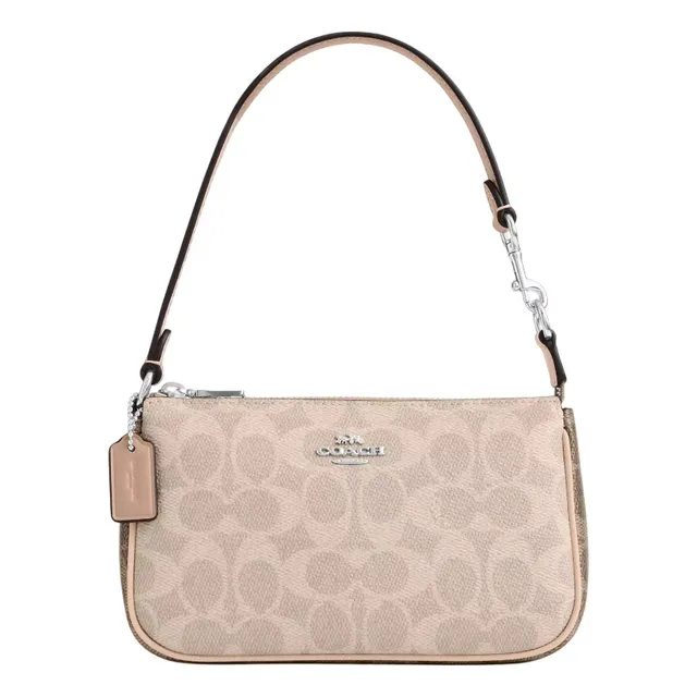 Bolsa De Mano Coach Signature Canvas Color Sand Taupe Multi