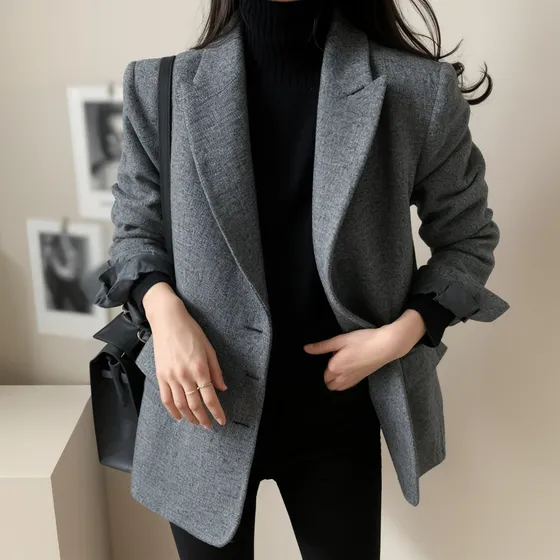 Blazer Brusell De Lana Gris