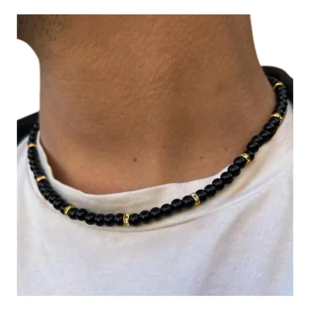 Collar Black Shine Golden