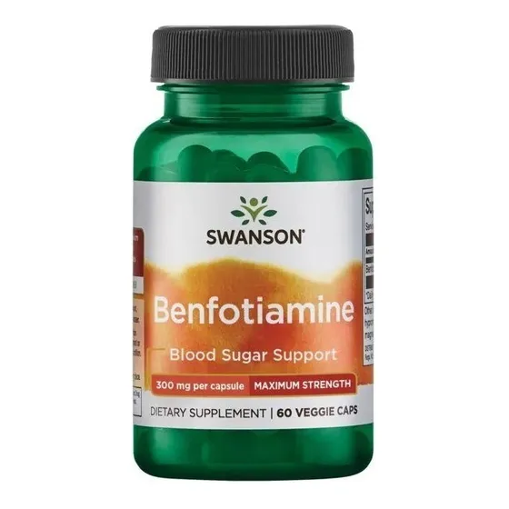 Swanson Beotiamina Fuerza Máxima 300mg 60 Vegcaps Sin Sabor