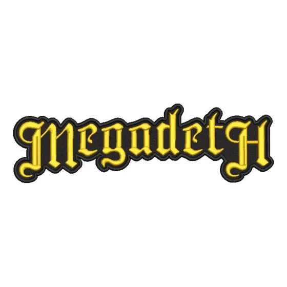 Patch Bordado Termocolante-banda-rock-megadeth 5 Dourado Lisa