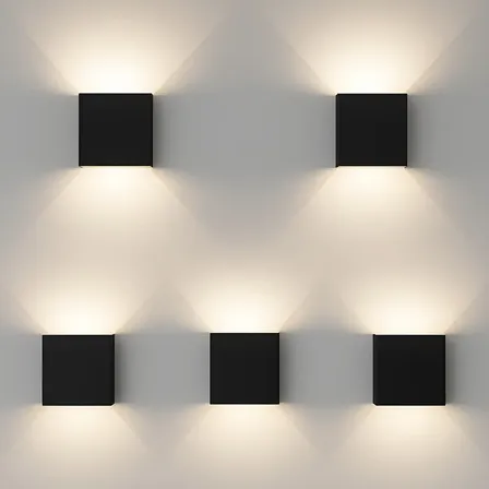 Kit 5 Arandela Led Externa Aura 4w 3000k Ip65 Preto Alut Preto 127/220v