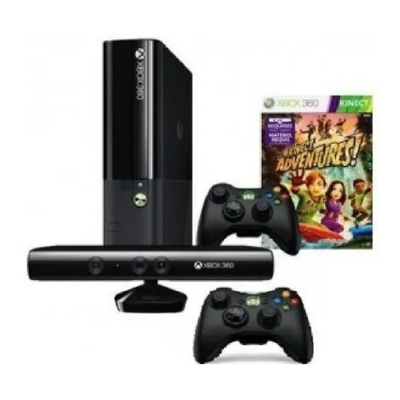 Xbox 360 Com Kinect + 2 Jogos 2 Controles - Só Ligar E Usar Preto (Recondicionado)