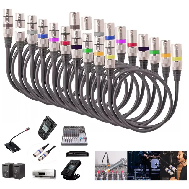 Cable De Luz De Xlr Dmx De 3 Pines 1.5 M/5 Ft, 10 Piezas
