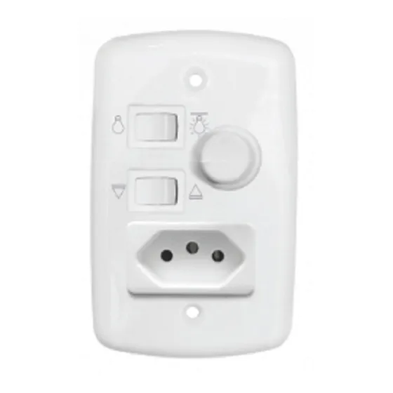 Controle Para Ventilador Rotativo Com Tomada Bivolt Branco