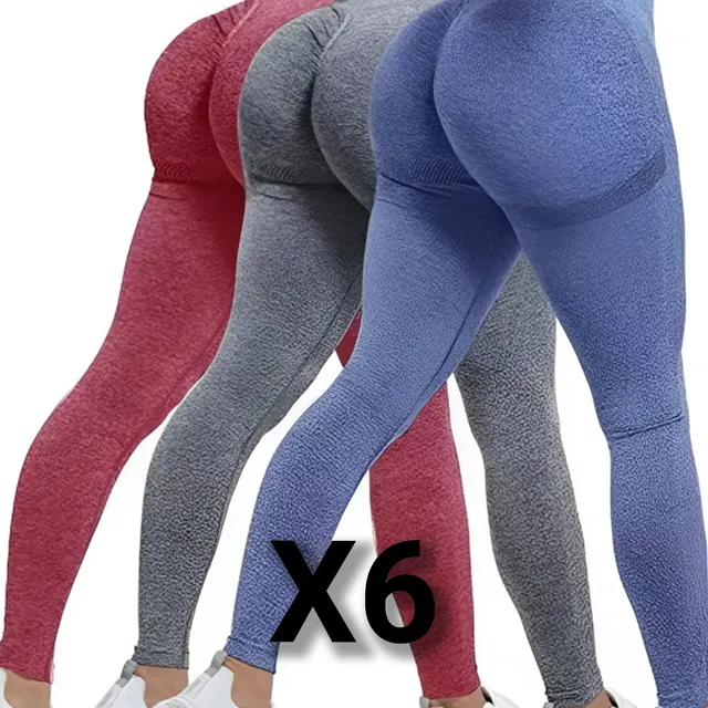 6 Licra Leggins Deportivo Push Up Levanta Cola Biker Mujer