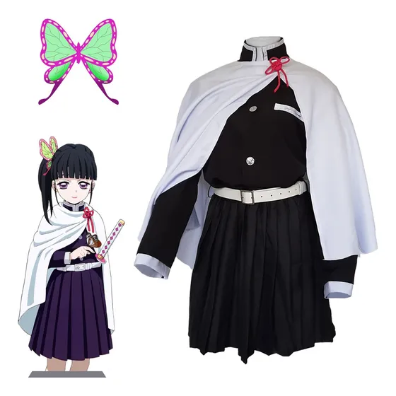 Cosplay Kanao Tsuyuri 6 Peças Com Borboleta - Demon Slayer