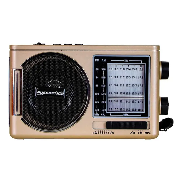 Bocina Portátil 3 Fussion Retro Con Panel Solar Y Linterna.