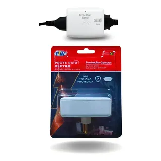Pw Eletrônica Protetor Eletrico 2 Tomadas Raio E Surtos Geral 127v Branco 110v