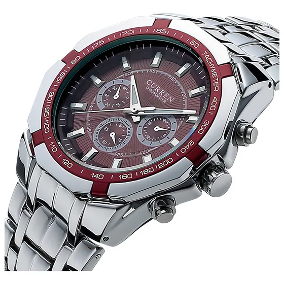 Reloj De Acero Inoxidable Resistente Al Agua Curren Para Hom