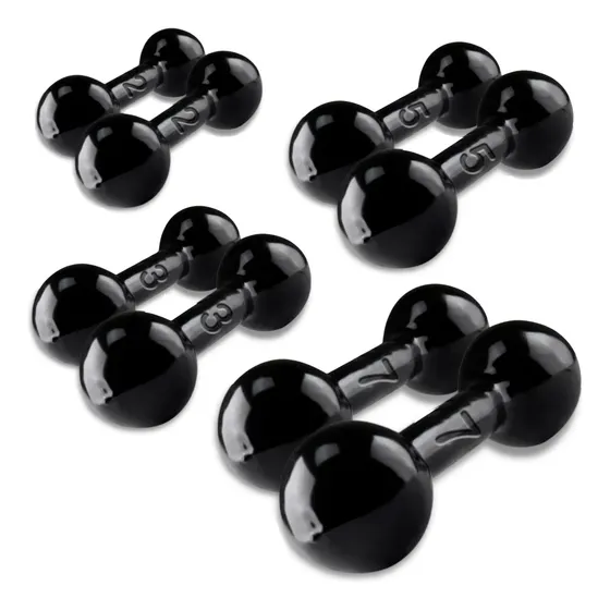 Kit Par Halter 2 3 5 7 Kg Bola Emborrachado - Peso T 34kg