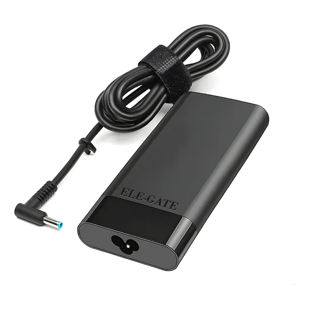 Cargador Laptop Compatible Hp Punta Azul 150w 7.7a Compacto Color Negro Ele-Gate