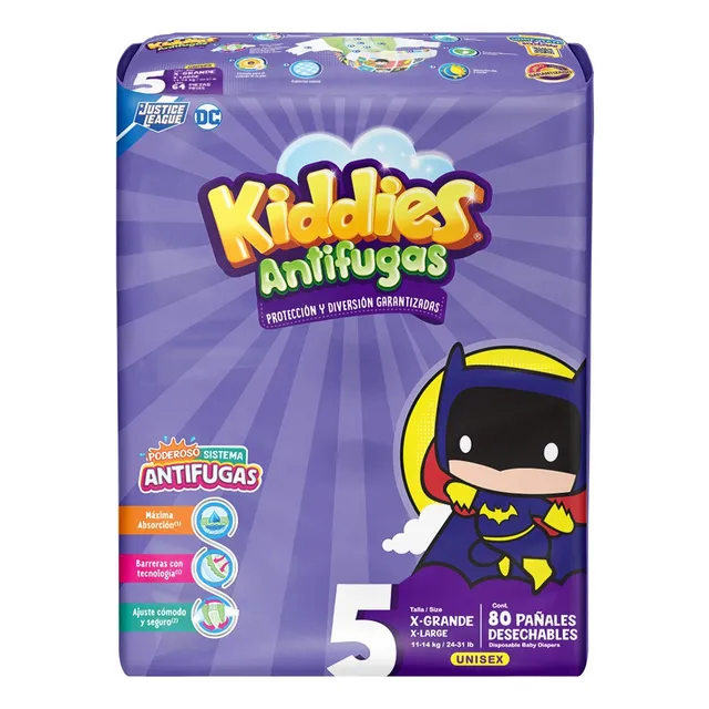 Pañales Kiddies Antifugas Talla 5 Xg Unisex 80 Piezas Género Sin Género Talla Extra Grande (xg)