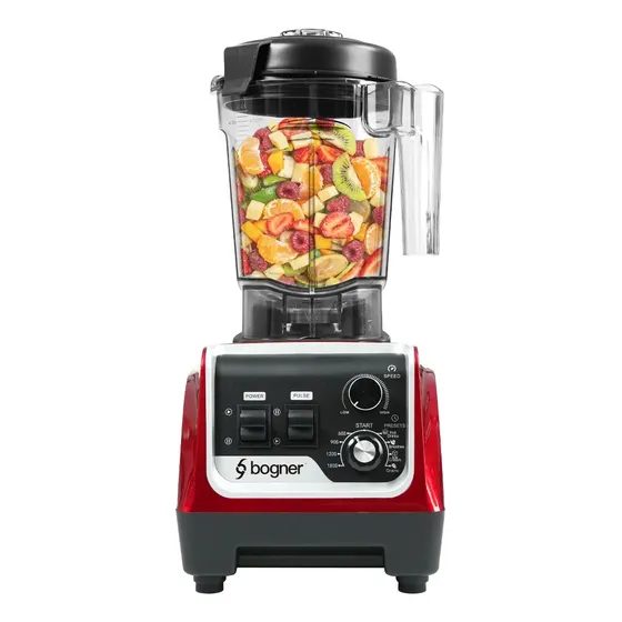 Licuadora Comercial Bogner Bsb03r, Grado Profesional 2200w Color Rojo