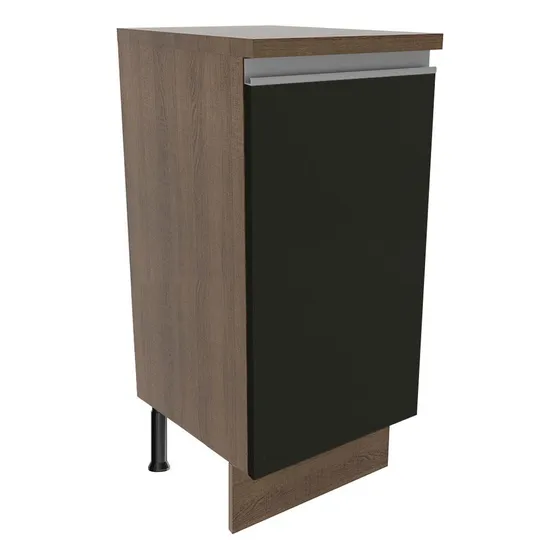 Gabinete Bajo Cocina Madesa Glamy 35cm 1 Puerta Mn Color Marrón/Negro