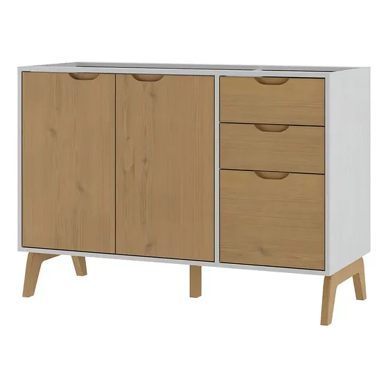 Bajo Mesada - Aparador Alacena - Mueble De Cocina Con Patas Color: Blanco\u002Fpino | Cuotas sin interés