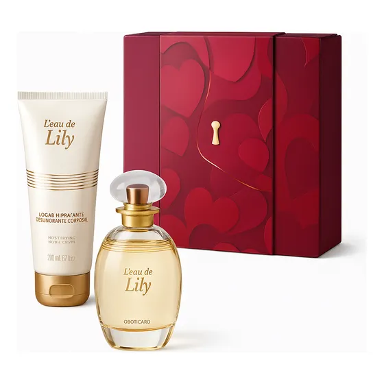 Kit 2 Presente L'eau De Lily Perfume Colônia + Hidratante Corporal